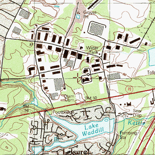 Topographic Map of Lakewood Industrial Park, NJ