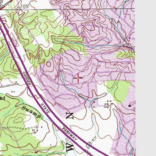 Topographic Map of Oak Hill, NJ