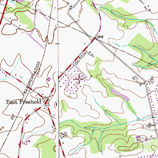 Topographic Map of Orchard Estates, NJ