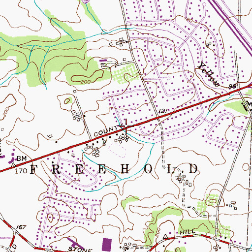 Topographic Map of Burlington Heights, NJ