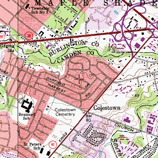 Topographic Map of Cherry Valley, NJ