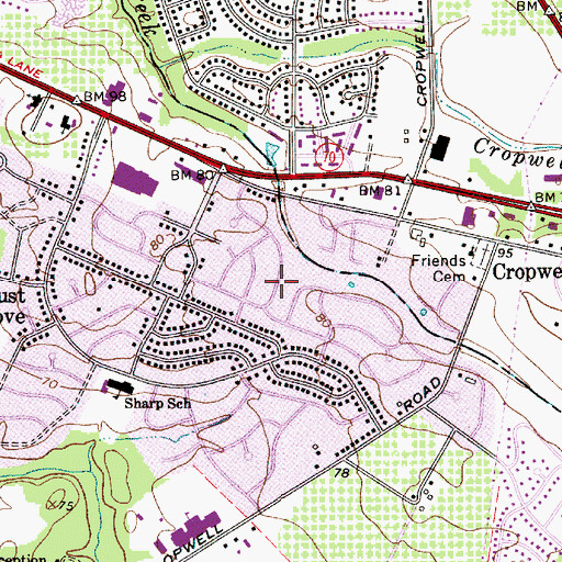 Topographic Map of Candlewyck, NJ