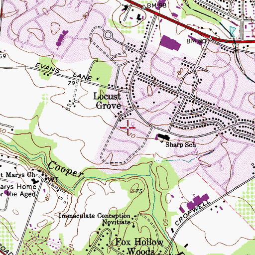 Topographic Map of Cherry Downs, NJ