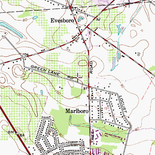 Topographic Map of The Maples, NJ