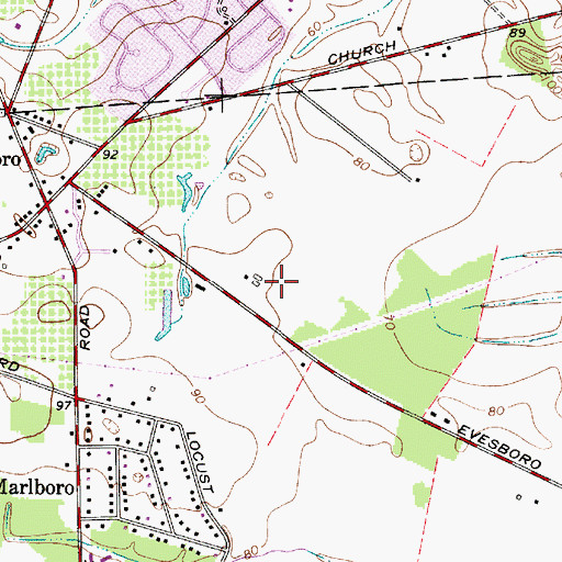Topographic Map of Stow Acres, NJ