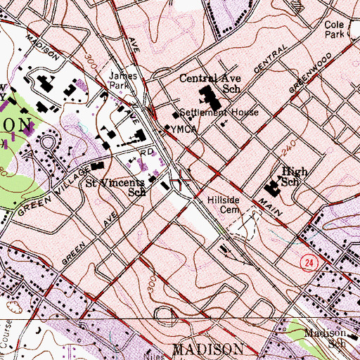Topographic Map of Madison Station, NJ