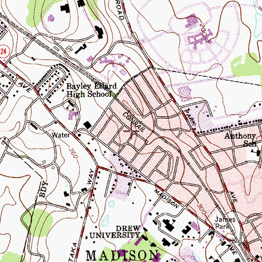 Topographic Map of Fairwoods, NJ