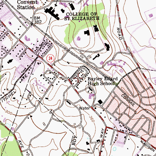 Topographic Map of Shady Lawn Manor, NJ