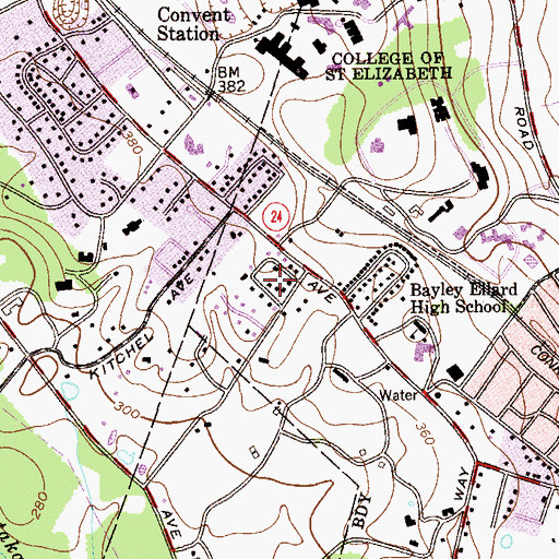 Topographic Map of Loantaka Estates, NJ