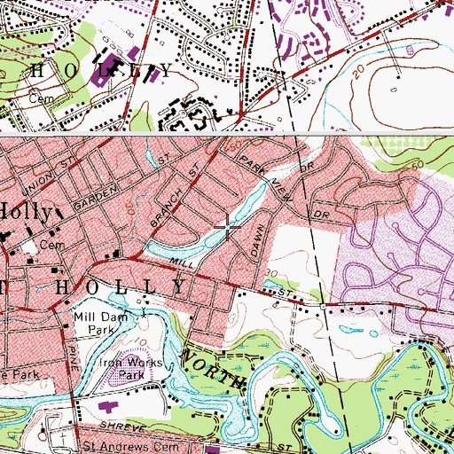 Topographic Map of Buttonwood Lake, NJ