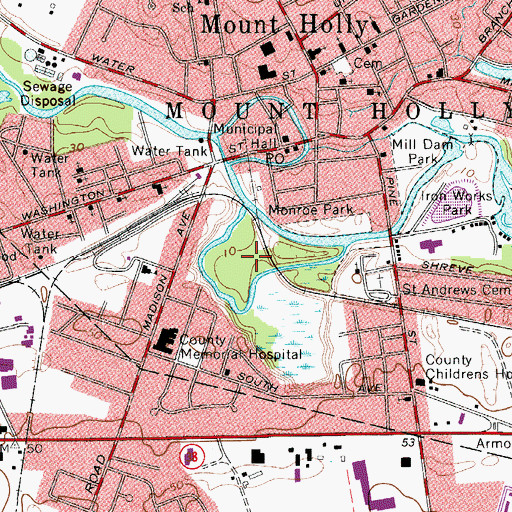 Topographic Map of Creek Island Park, NJ