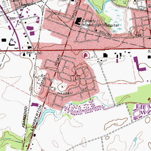 Topographic Map of Meadowbrook, NJ