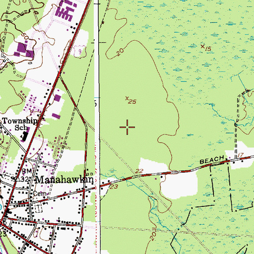 Topographic Map of Manahawkin Terrace, NJ