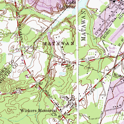 Topographic Map of Henningers Mill, NJ