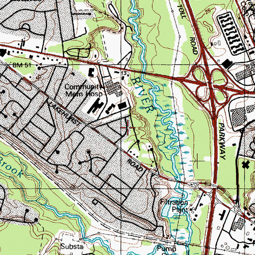 Topographic Map of Camelot, NJ