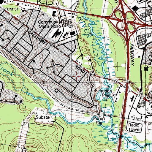 Topographic Map of Parkway Manor, NJ