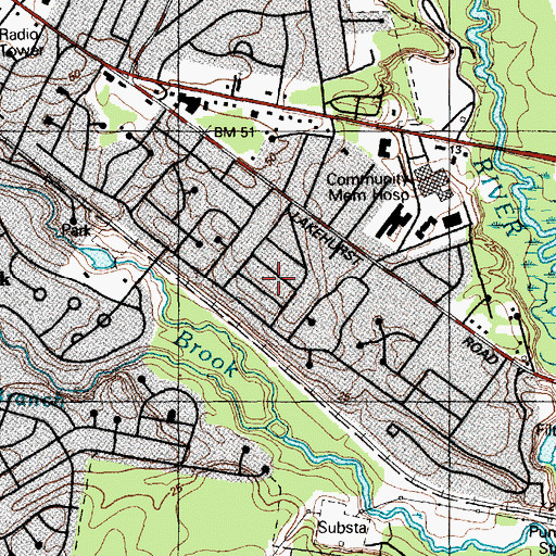 Topographic Map of Riverview Estates, NJ
