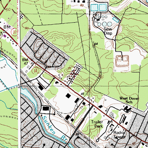 Topographic Map of Hilltop Estates, NJ