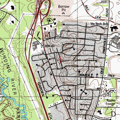 Topographic Map of Maple Shade, NJ