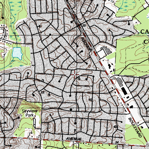Topographic Map of Sky View Manor, NJ