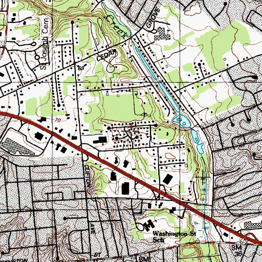 Topographic Map of Forest Acres, NJ