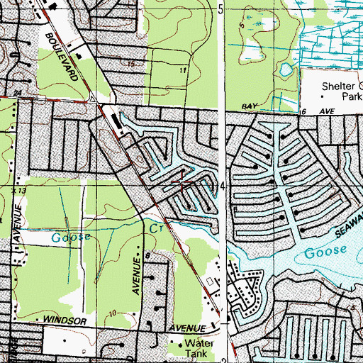 Topographic Map of Seaside Heights Harbor, NJ
