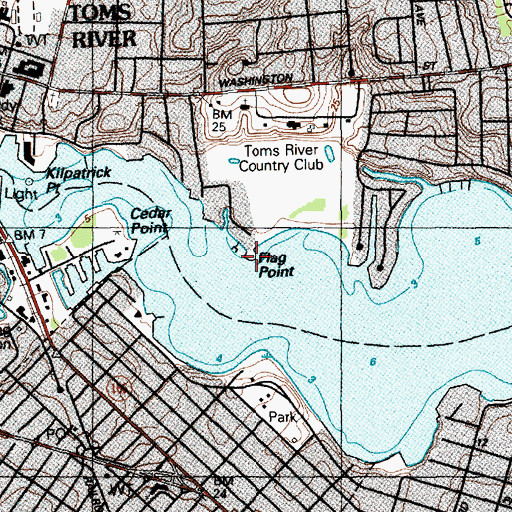 Topographic Map of Flag Point, NJ