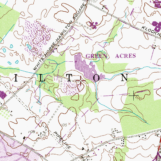 Topographic Map of Hamilton Park, NJ