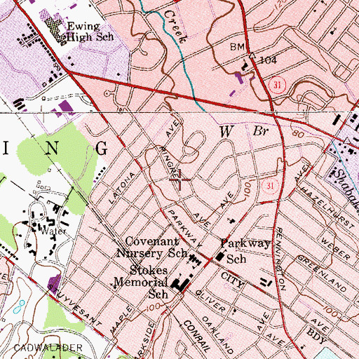 Topographic Map of Glendale, NJ