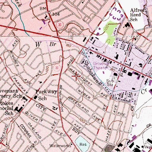 Topographic Map of Weber Park, NJ