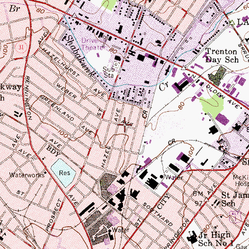 Topographic Map of Prospect Park, NJ