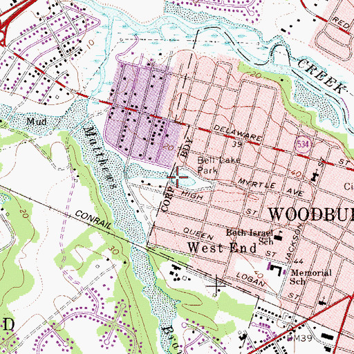Topographic Map of Bell Lake, NJ