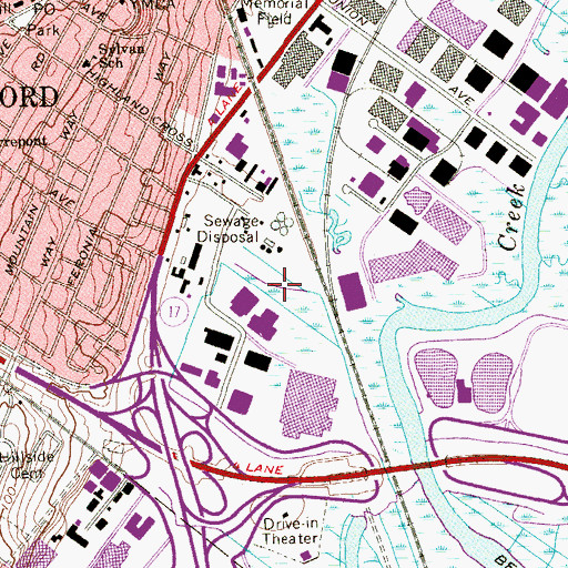Topographic Map of Rutherford Park, NJ