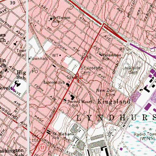 Topographic Map of Kingsland Station, NJ