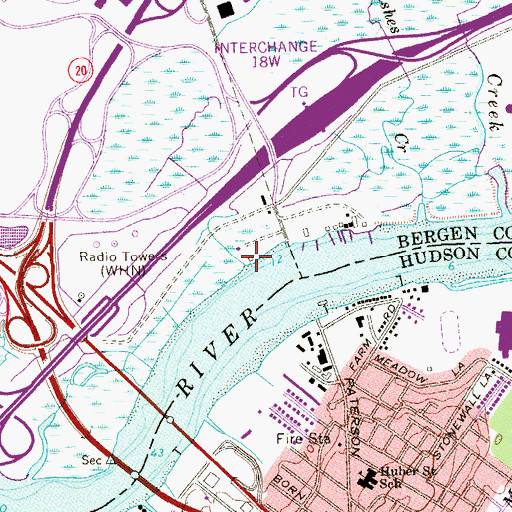 Topographic Map of Cedar Creek, NJ