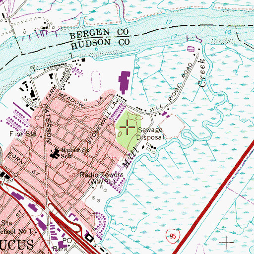 Topographic Map of Schmidts Woods, NJ