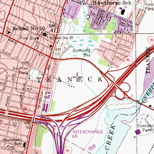 Topographic Map of Overpeck Marine Park, NJ