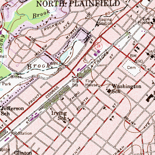 Topographic Map of Grant Avenue Station, NJ