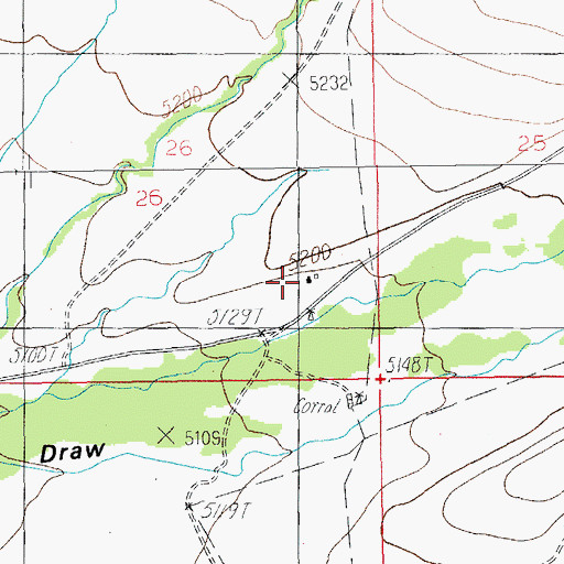 Topographic Map of OK Ranch, AZ