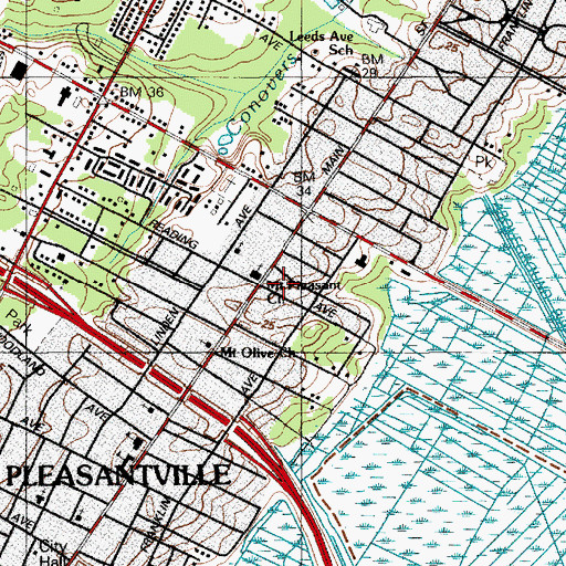 Topographic Map of Mount Pleasant, NJ