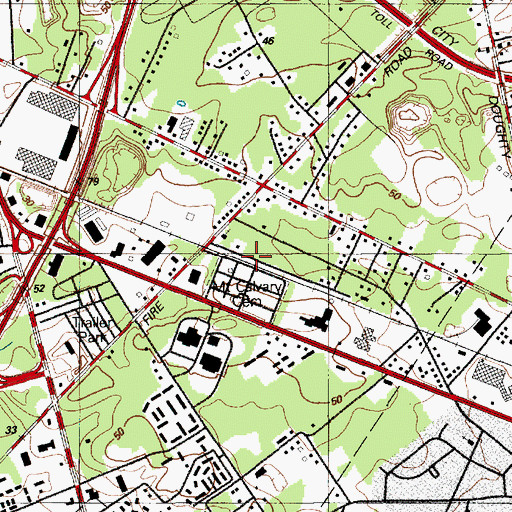 Topographic Map of Mount Calvary Station, NJ