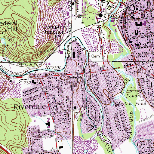Topographic Map of Pompton Station, NJ