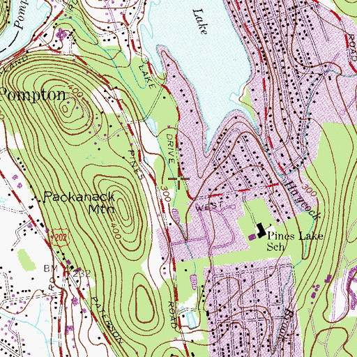 Topographic Map of Colfax Road Park, NJ