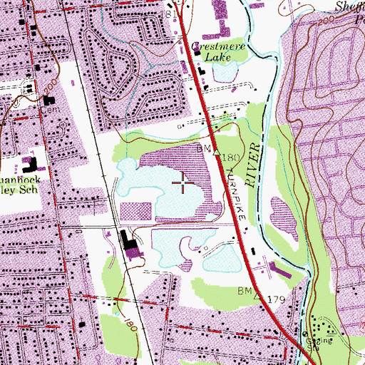 Topographic Map of Woodland Lake, NJ