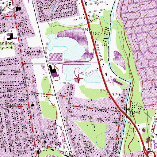 Topographic Map of McDonalds Ponds, NJ