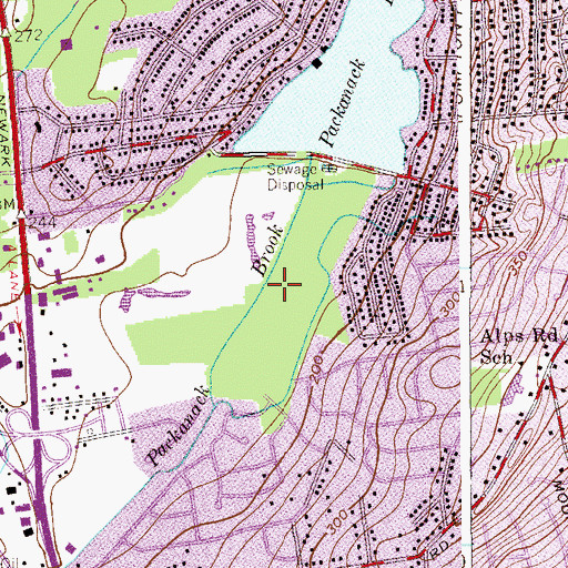 Topographic Map of Tall Oaks Park, NJ