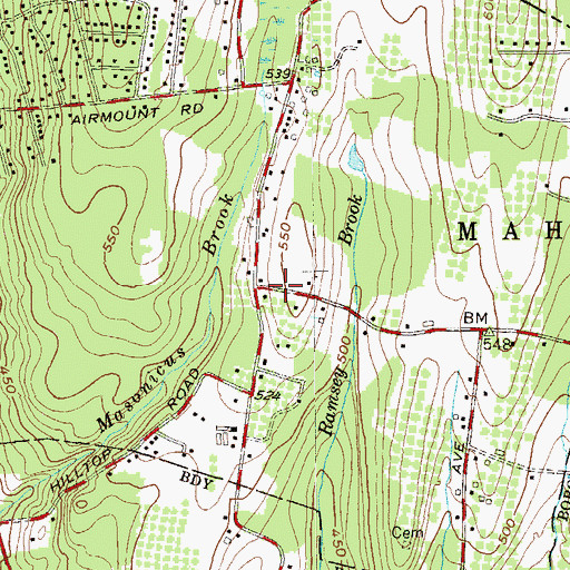 Topographic Map of Masonicus, NJ