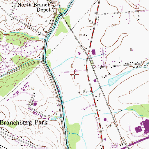 Topographic Map of North Branch Park, NJ