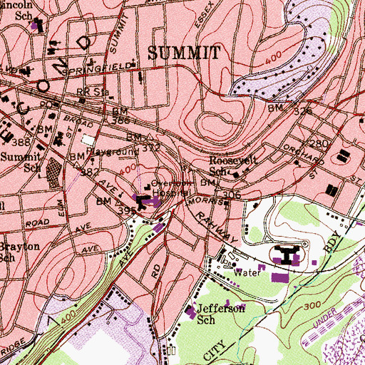Topographic Map of Overlook, NJ