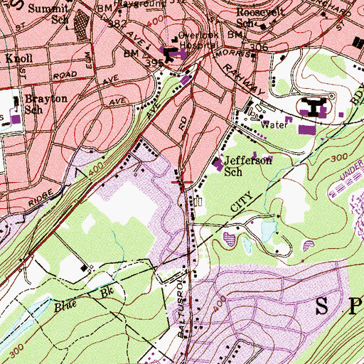 Topographic Map of Tremont Park, NJ